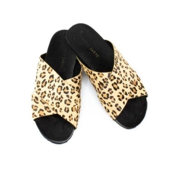 Franco Sarto Leopard Print Slip-On Sandals - Picture 1 of 3